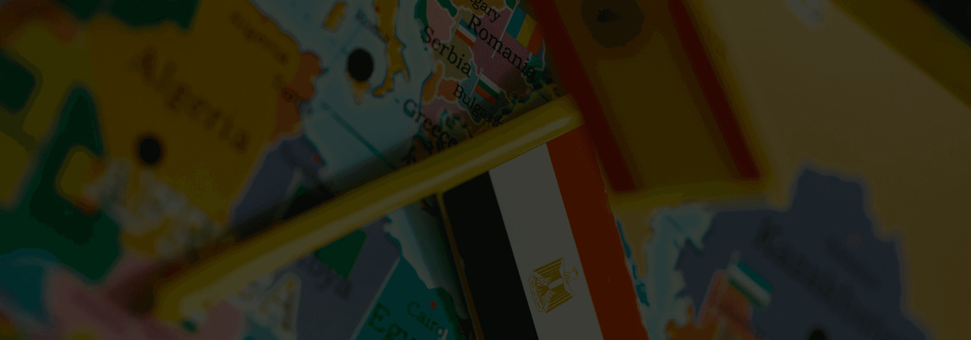 Map with the Egyptian flag